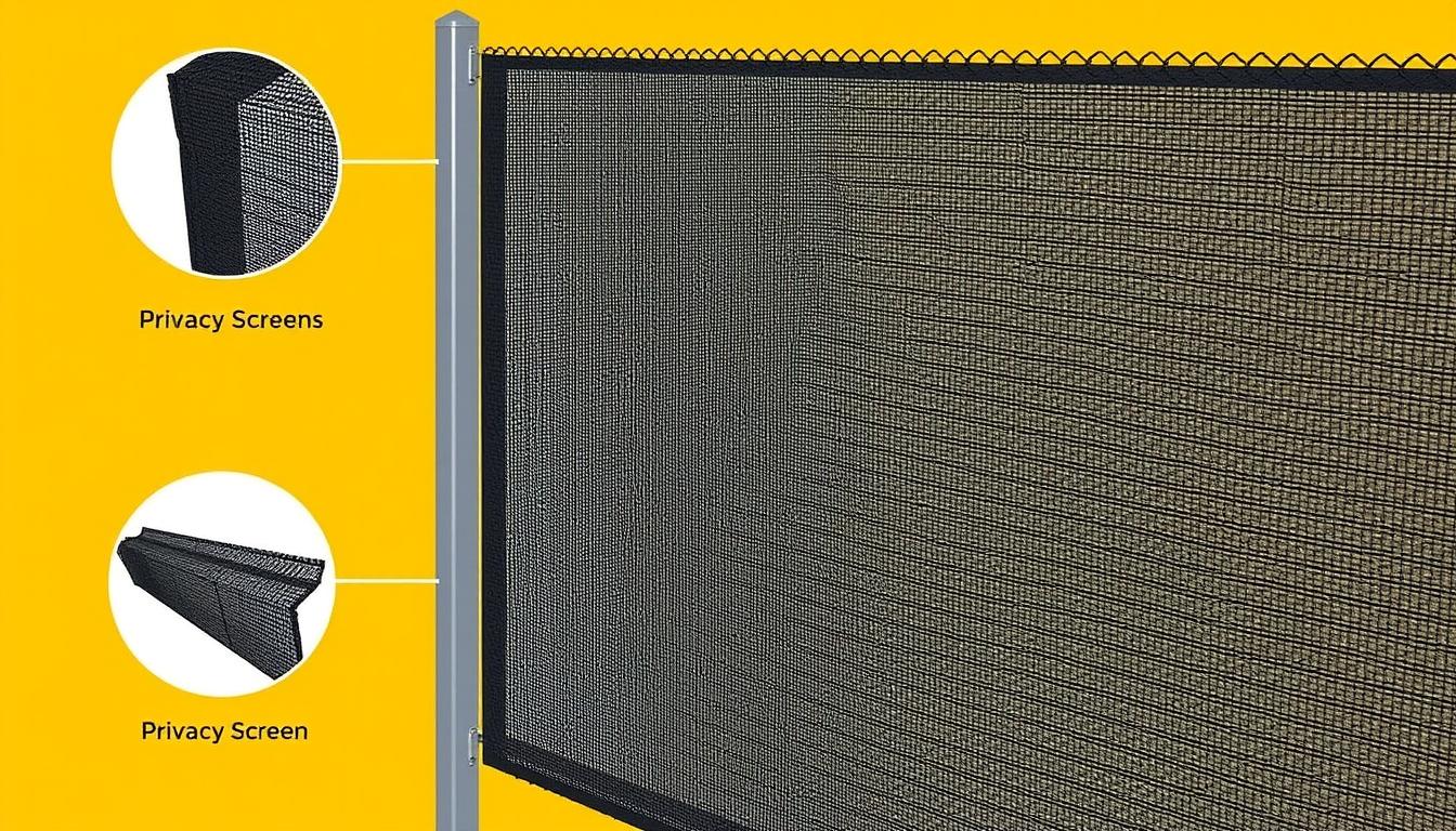 Image of a privacy screen installed on a chain link fence