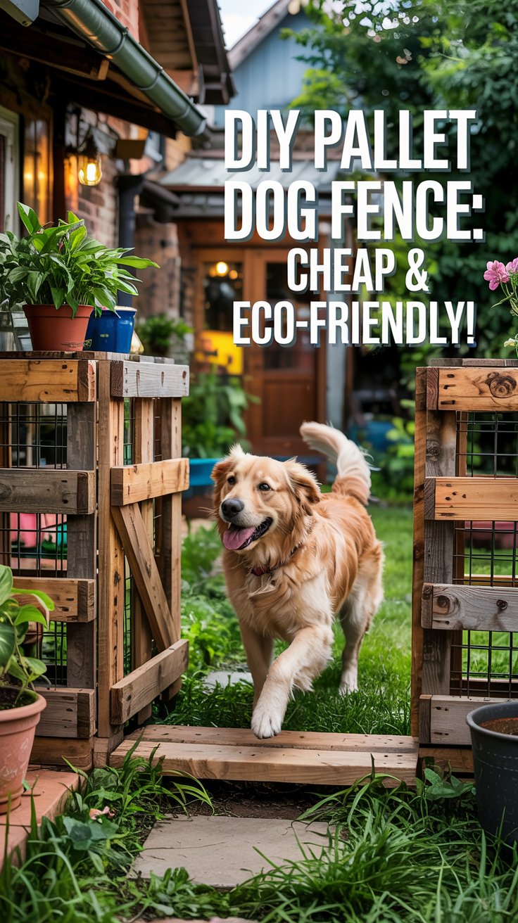 Rustic Pallet Dog Fence