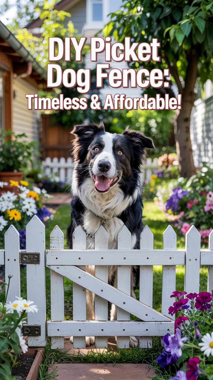 Wooden Picket Dog Fence