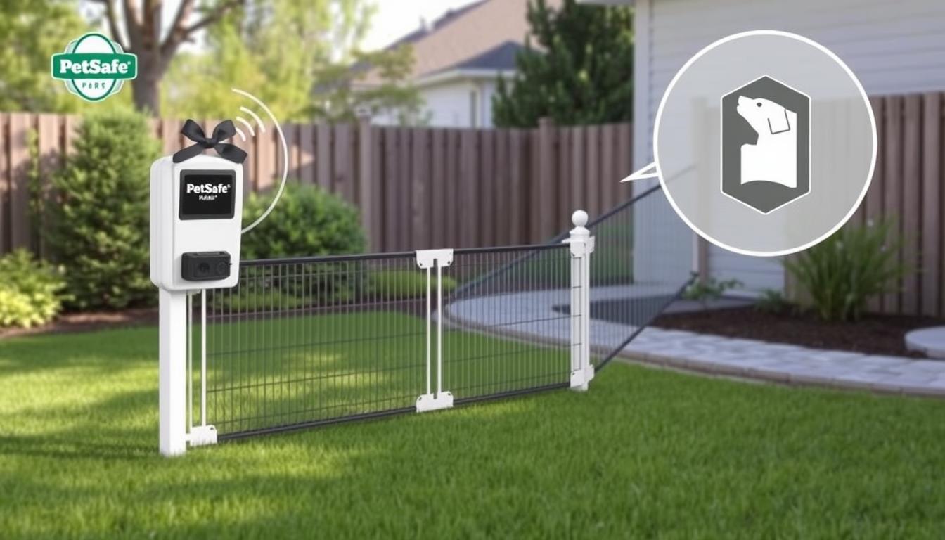 Image of PetSafe Stay and Play Wireless Pet Fence in a medium yard.