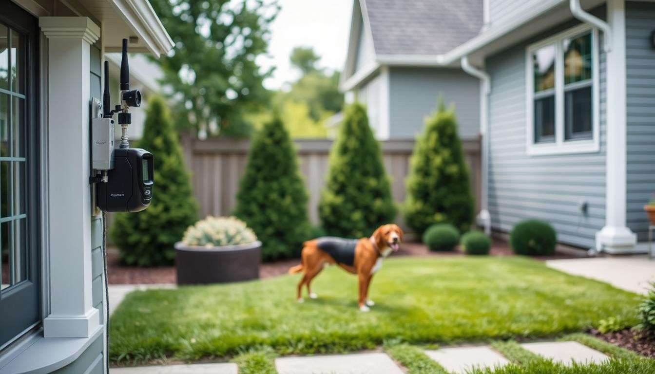 Image of SportDOG Brand Wireless System installed in a large yard.