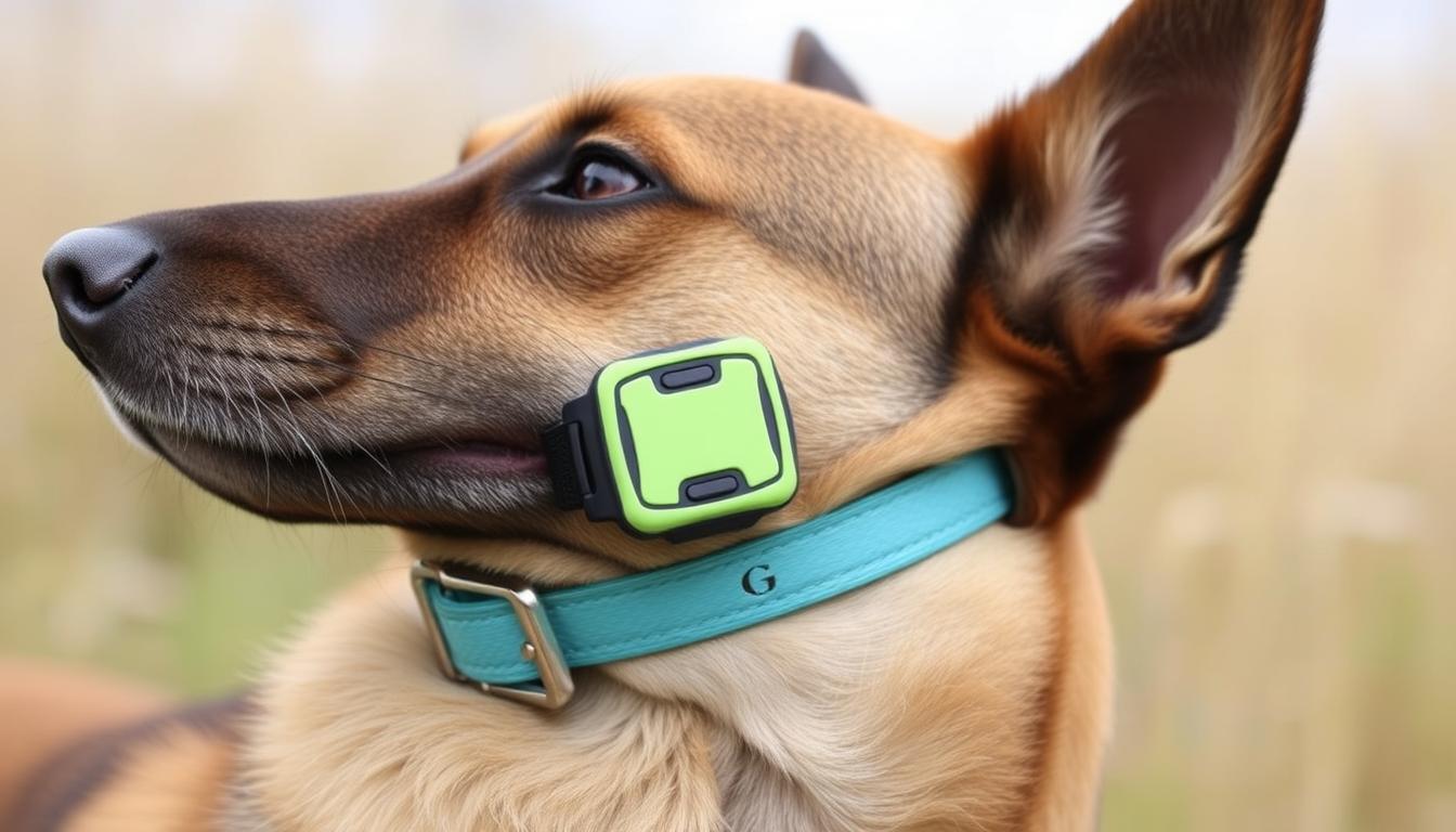 Image of a GPS dog fence collar on a dog
