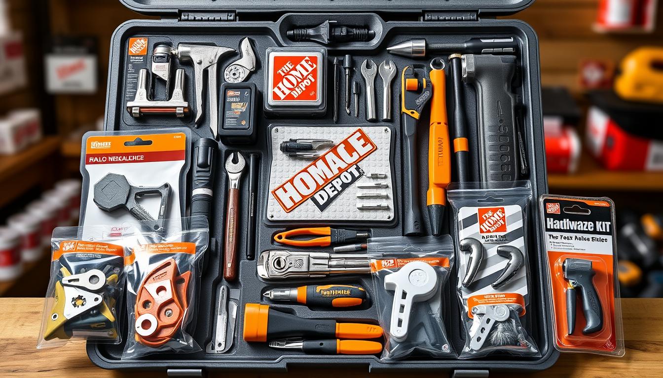 Image of a Home Depot post hardware kit