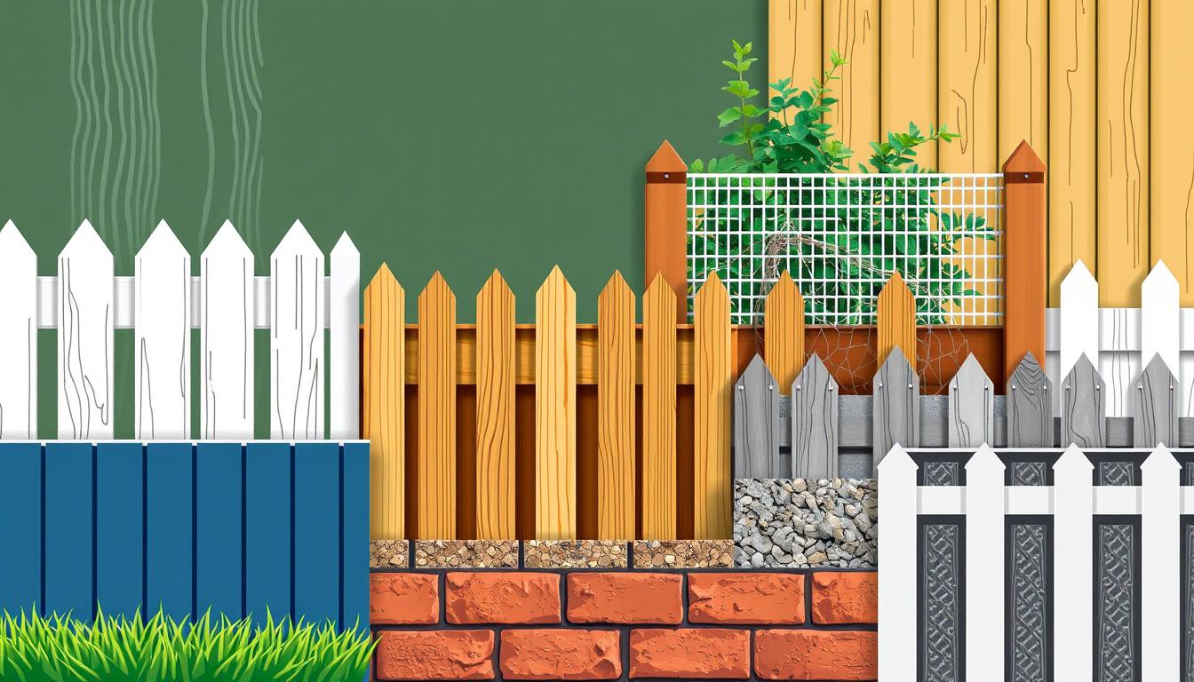 Image of different fencing materials