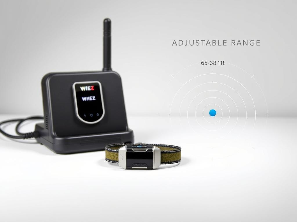 WIEZ GPS Wireless Dog Fence collar and base unit with range visualization WIEZ GPS Wireless Dog Fence collar and base unit with range visualization