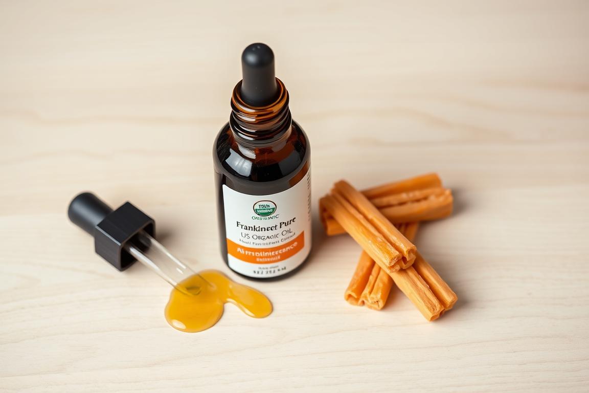 Bottle of US Organic Pure Frankincense Essential Oil for dogs Bottle of US Organic Pure Frankincense Essential Oil for dogs