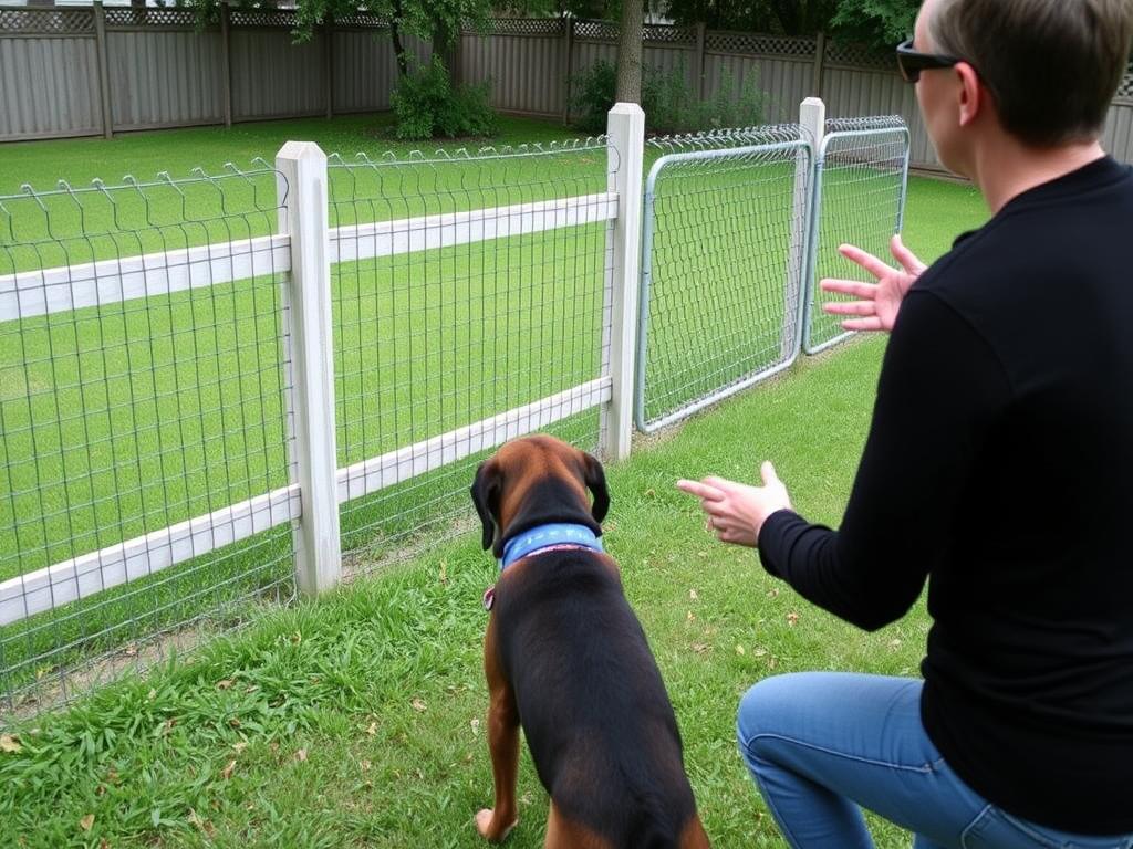 Training a dog to respond to leave it command near fence to stop jumping Training a dog to respond to leave it command near fence to stop jumping
