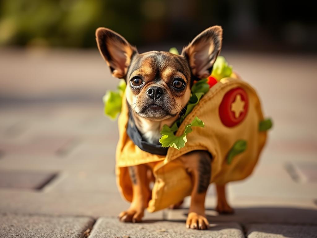 Dog dressed as a taco for Halloween Dog dressed as a taco for Halloween
