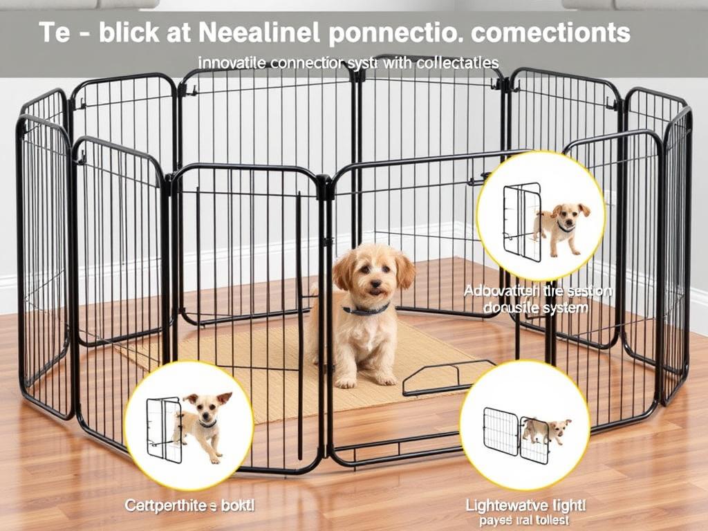BestPet Dog Playpen with small dog inside