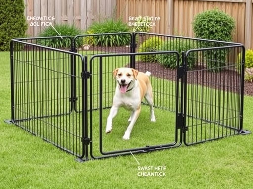 FXW Rollick Dog Playpen with large dog inside