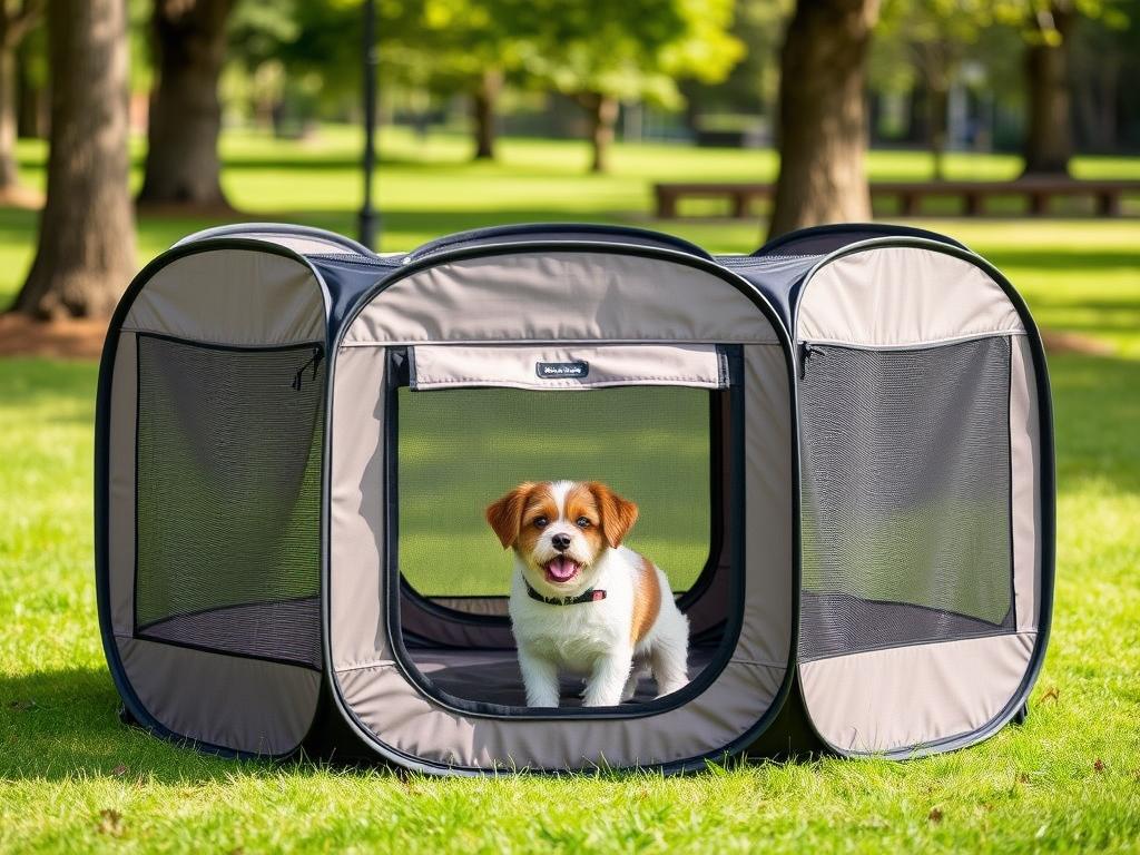 Parkland Foldable Pop-Up Dog Playpen made of fabric material
