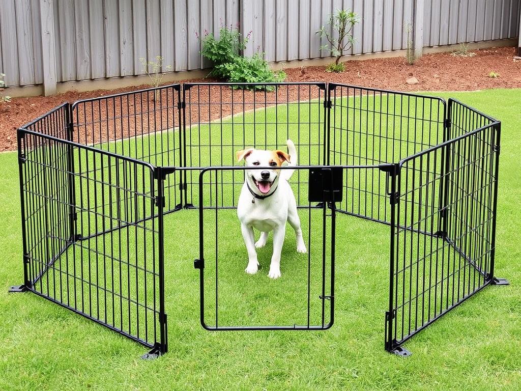 Yaheetech 8-Panel Dog Playpen in outdoor setting